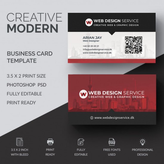 Visitkort- Kreativ, moderne og professionelt business kort design